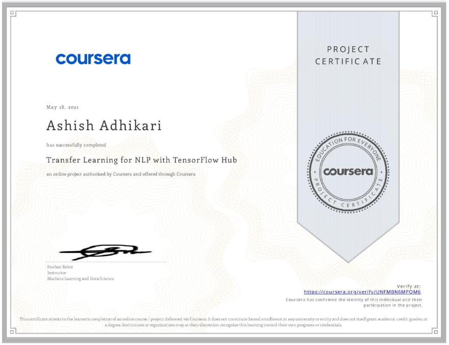 Transfer Learning for NLP with TensorFlow Hub