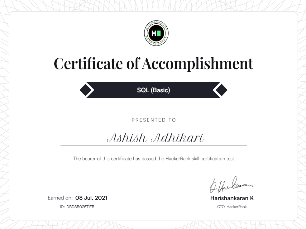 HackerRank SQL